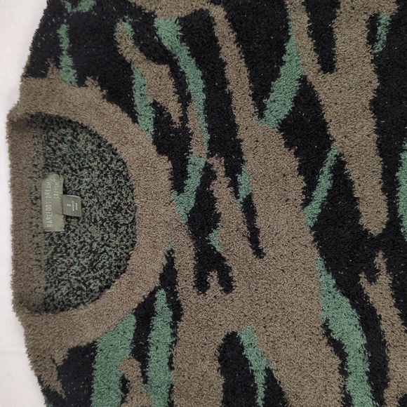 Barefoot Dreams CozyChic Seaside Crew-Neck Pullover Carbon Camo Small - Picture 1 of 5